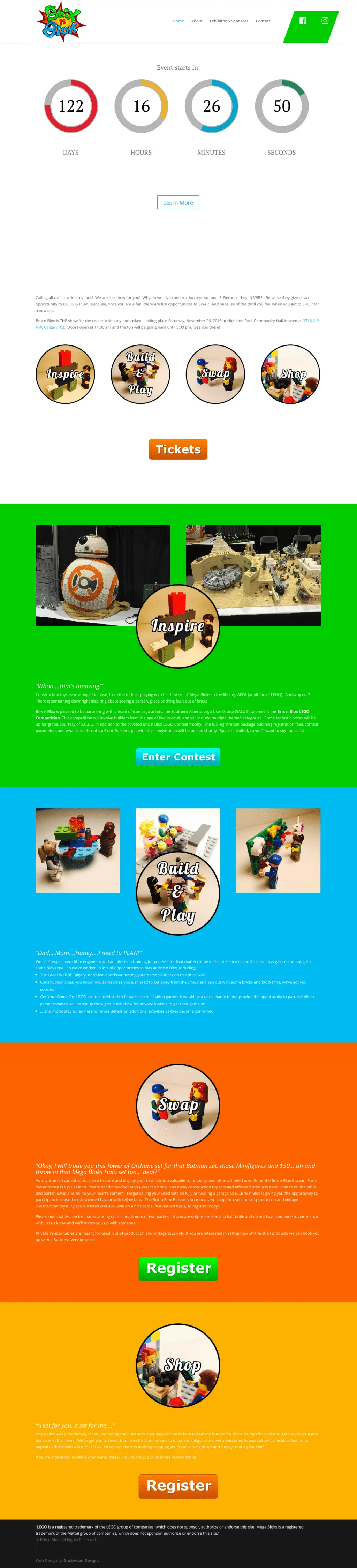 Brix n Blox website designed by Gristwood Design (Kids & education)