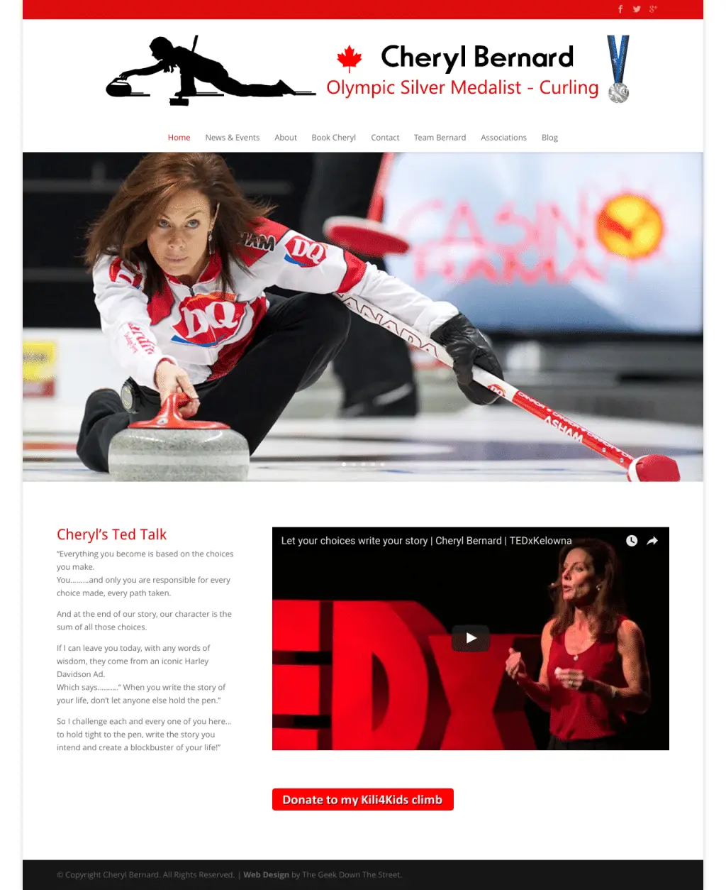 Cheryl Bernard website designed by Gristwood Design (Personal brand)