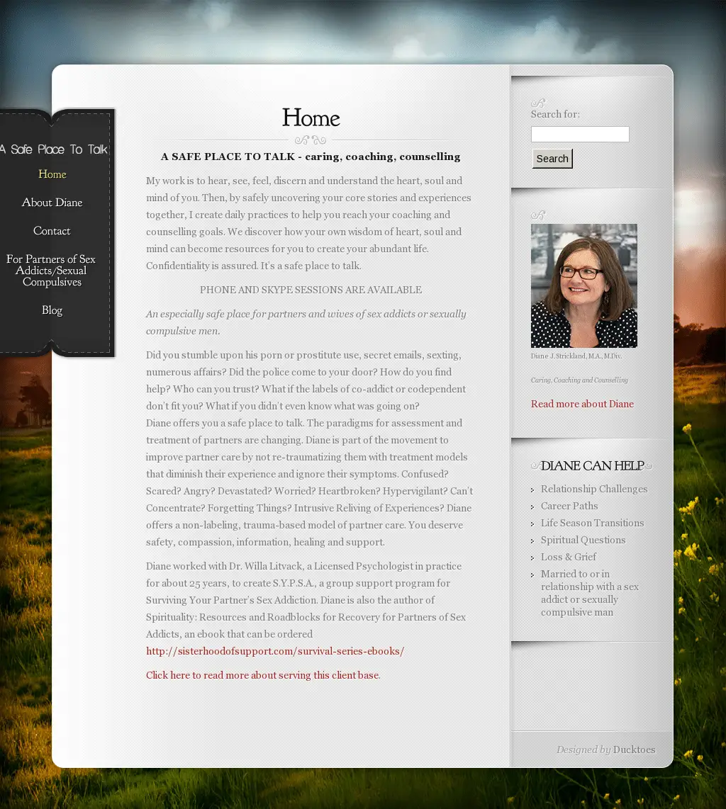 A Safe Place to Talk website designed by Gristwood Design (Counselling)