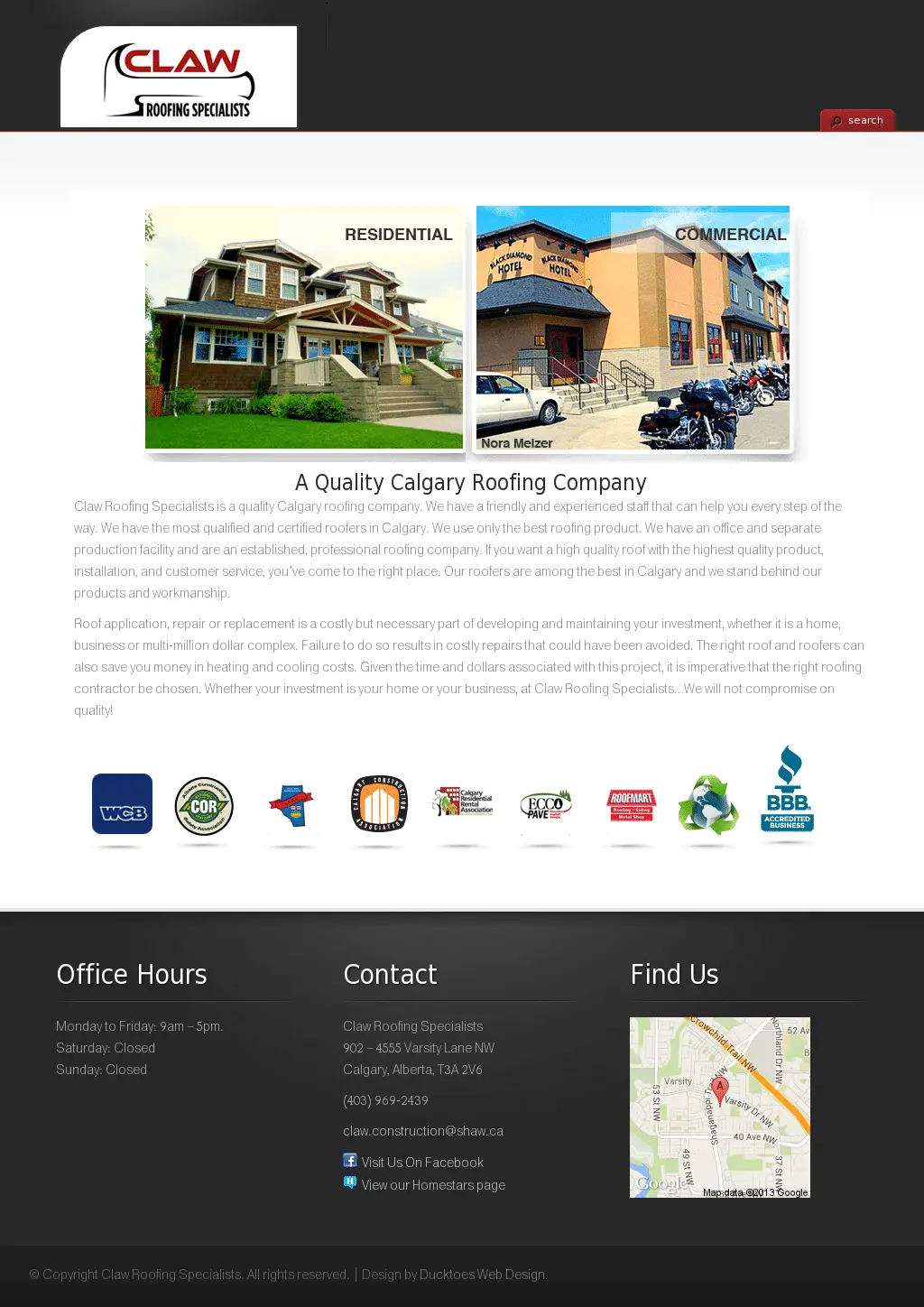 Claw Roofing website designed by Gristwood Design (Roofing)