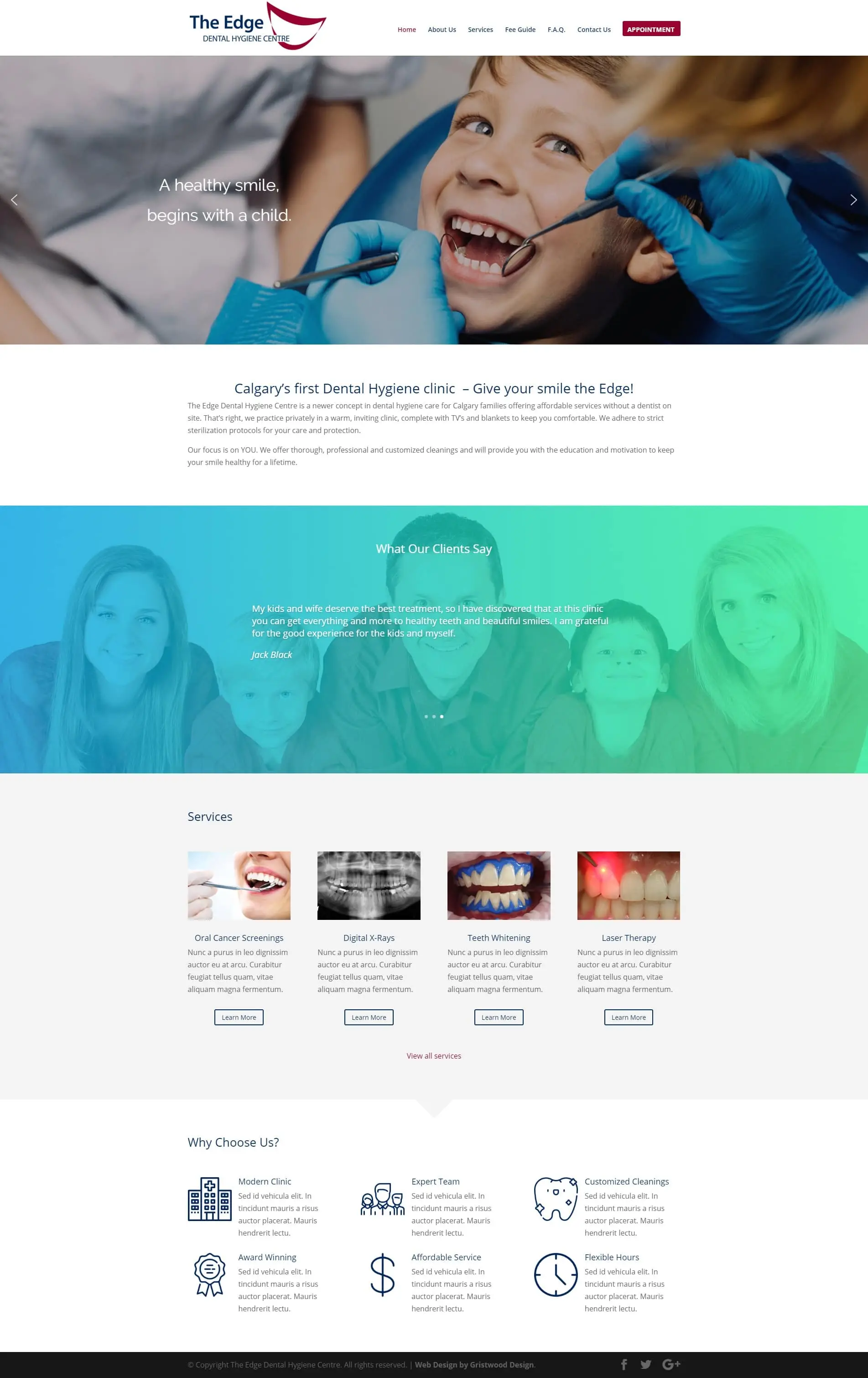 Edge Hygiene website designed by Gristwood Design (Commercial services)