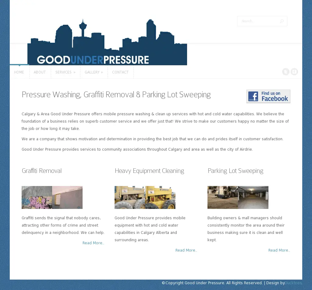 Good Under Pressure website designed by Gristwood Design (Cleaning services)